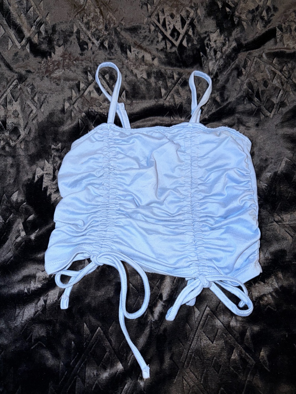 Light Blue Ruched tank Top